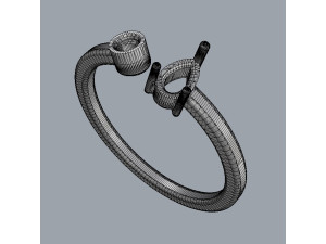 Gemstone Modern Ring 3D Принт Модель
