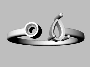 Gemstone Modern Ring 3D Print Model
