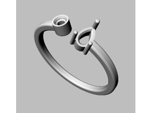 Gemstone Modern Ring 3D Принт Модель