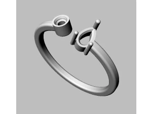 Gemstone Modern Ring 3D Print Model