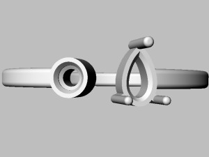 Gemstone Modern Ring 3D Принт Модель