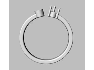 Gemstone Modern Ring 3D Print Model