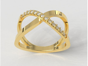 Cross Diamond Ring 3D Print Model