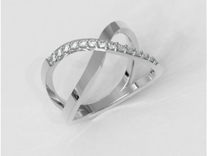 Cross Diamond Ring 3Dプリントモデル