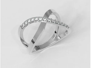 Cross Diamond Ring 3D Print Model