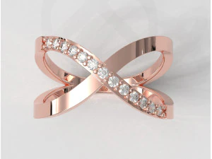 Cross Diamond Ring 3D Print Model