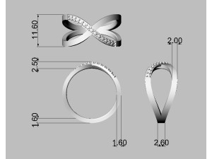 Cross Diamond Ring 3Dプリントモデル