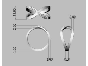 Cross Diamond Ring 3D Print Model