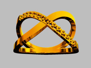 Cross Diamond Ring 3D Print Model