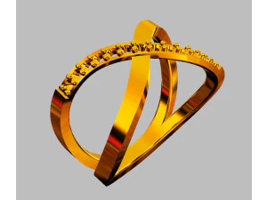 Cross Diamond Ring 3D Print Model