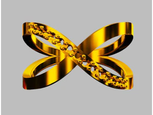 Cross Diamond Ring 3D Print Model
