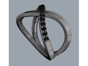 Cross Diamond Ring 3D Print Model