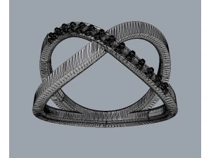 Cross Diamond Ring 3D Print Model