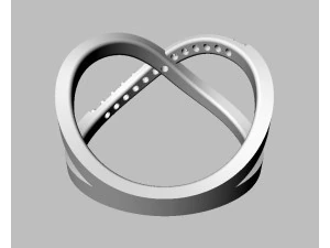 Cross Diamond Ring 3D Print Model