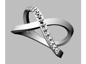 Cross Diamond Ring 3D Print Model