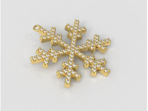 Snow Flake Pendant 3D Print Model
