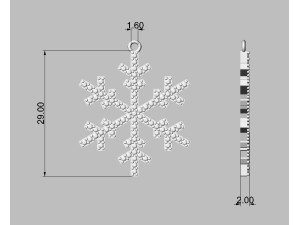 Snow Flake Pendant Model Cetak 3D