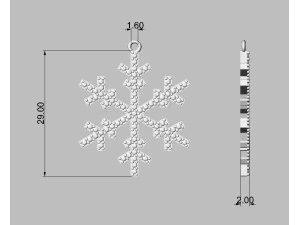 Snow Flake Pendant 3D Print Model