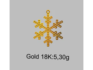 Snow Flake Pendant 3D Print Model