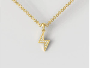 Pingente ThunderBolt de Diamante Modelo de Impressão 3D