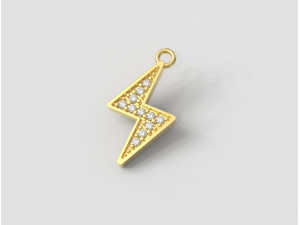 Diamond ThunderBolt Pendant 3D-printmodel