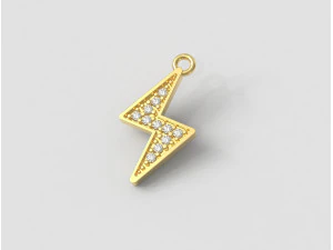 Diamond ThunderBolt Pendant 3D Print Model