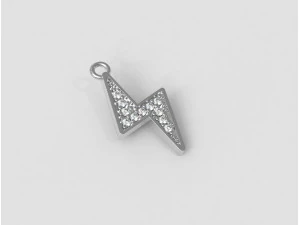Diamond ThunderBolt Pendant 3D Print Model