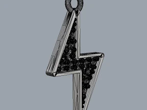 Diamond ThunderBolt Pendant 3D Print Model