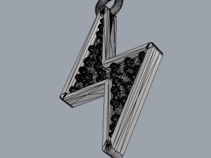 Diamond ThunderBolt Pendant 3D-printmodel