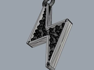 Diamond ThunderBolt Pendant 3D Print Model