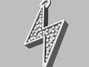 Diamond ThunderBolt Pendant 3D Print Model