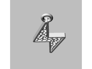 Diamond ThunderBolt Pendant 3D Print Model