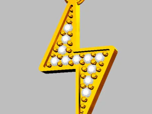 Diamond ThunderBolt Pendant 3D Print Model