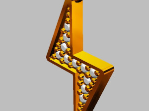 Diamond ThunderBolt Pendant 3D-printmodel