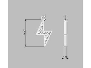 Diamond ThunderBolt Pendant 3D-printmodel