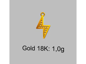 Diamond ThunderBolt Pendant 3D Print Model