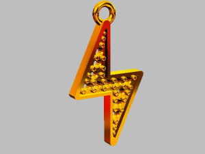 Diamond ThunderBolt Pendant 3D-printmodel