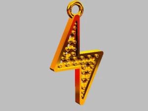 Diamond ThunderBolt Pendant 3D Print Model