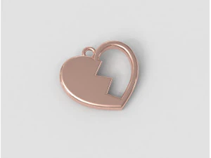 Broken Heart Pendant 3D Print Model