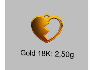 Broken Heart Pendant 3D Print Model