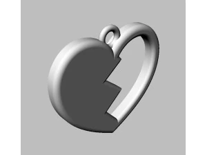 Broken Heart Pendant 3D Print Model
