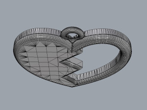 Broken Heart Pendant 3Dプリントモデル