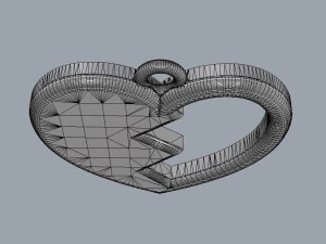 Broken Heart Pendant 3D Print Model