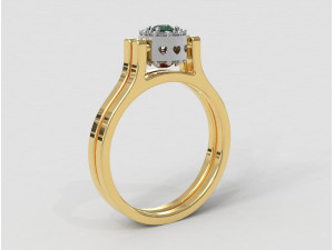 Double Face Gemstone Ring Model Cetak 3D