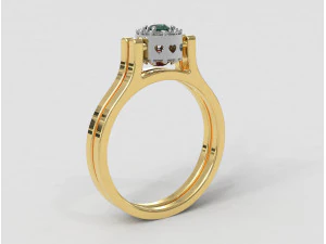 Double Face Gemstone Ring 3D Print Model