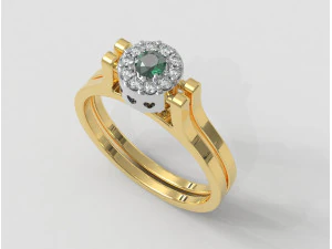 Double Face Gemstone Ring 3D Print Model