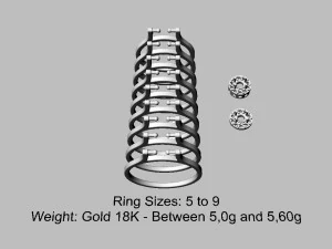 Double Face Gemstone Ring 3D Print Model