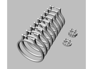 Double Face Gemstone Ring Model Cetak 3D