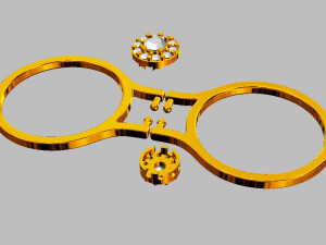 Double Face Gemstone Ring Model Cetak 3D