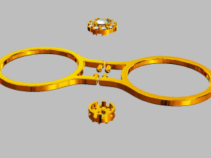 Double Face Gemstone Ring Model Cetak 3D